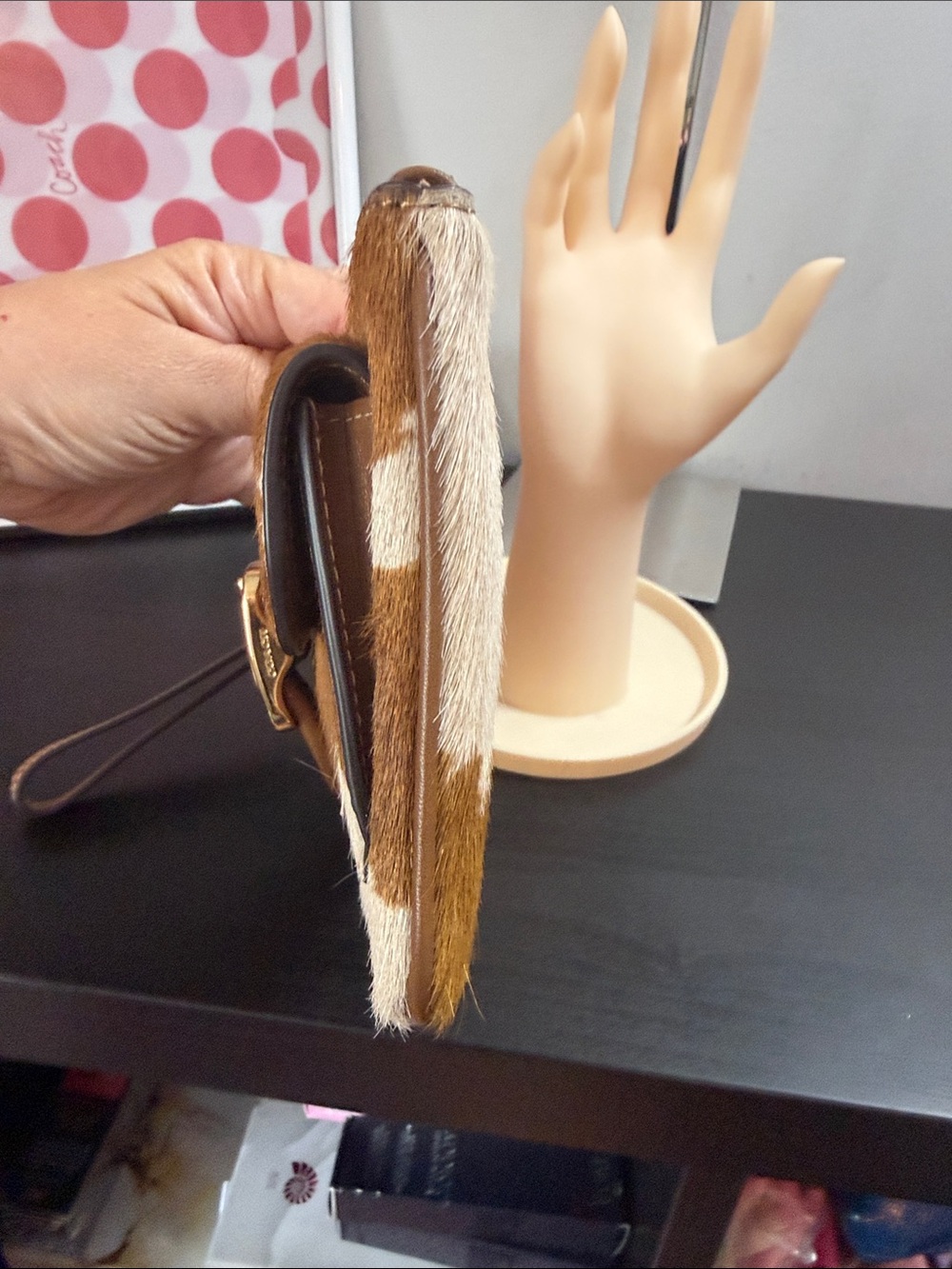 Coach Aston Calf Hair Buckle Wristlet - Picture 3 of 10